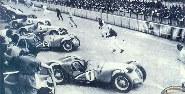 La clásica partida al estilo Le Mans, 1938