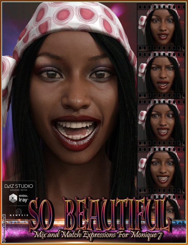 So Beautiful Mix and Match Expressions for Monique 7 and Genesis 3 Female(s)