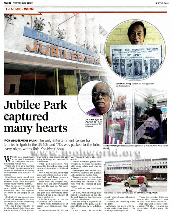 Cerita Dan Kisah Disebalik Jubilee Park Di Ipoh
